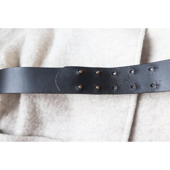 BA&SH BASH Beige 100% Wool CALVI High Neck Leather Belted Jacket Coat 0 / XS - Picture 7 of 8